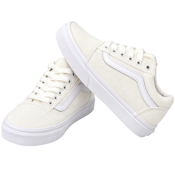 Vans Old Skool Kids Size 1.5 True White Canvas
