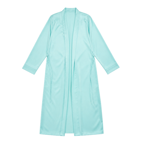 Jones New York Women's Satin Dressing Gown Robe Turquoise Size M