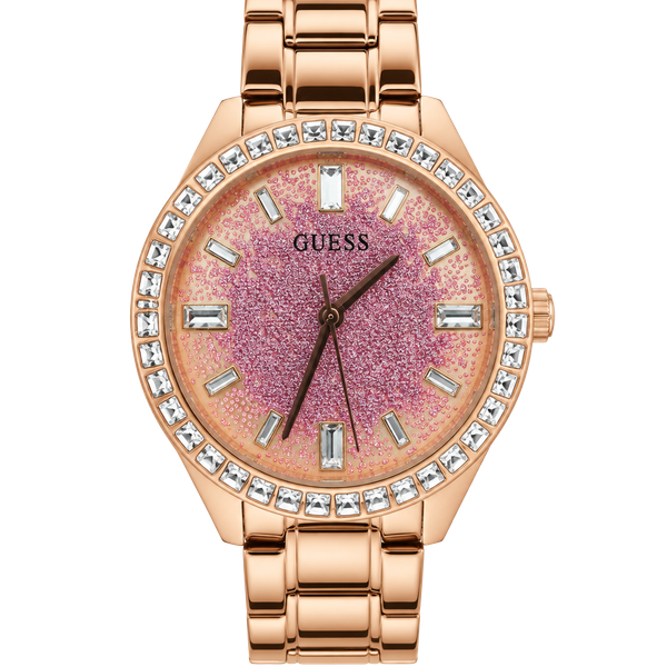 Guess Glitter Burst GW0405L3 Watch Rose Gold Stainless Steel Crystal Bezel