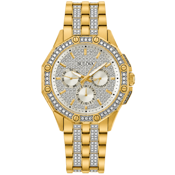 Bulova Octava 98C126 Gold Pavé Crystal Watch