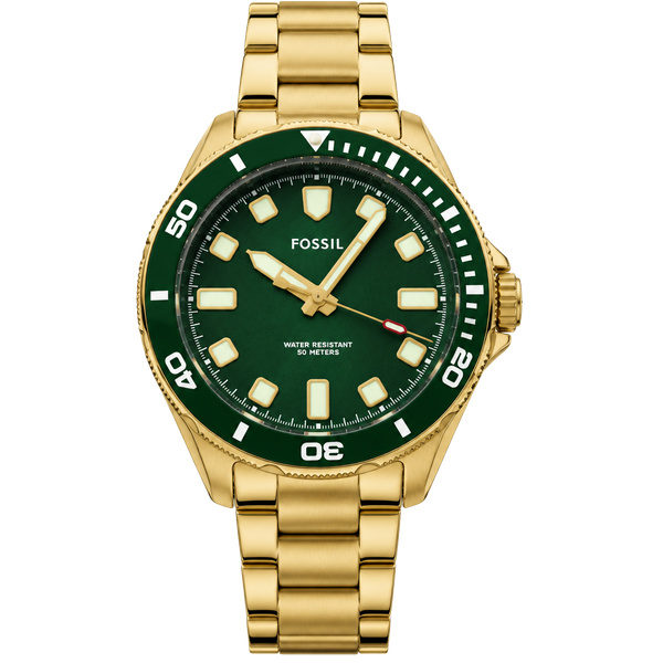 Fossil Dalton BQ2884 Gold-Tone Green Dial Stainless Steel Watch