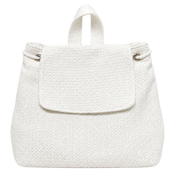 Abercrombie & Fitch White Woven Drawstring Backpack