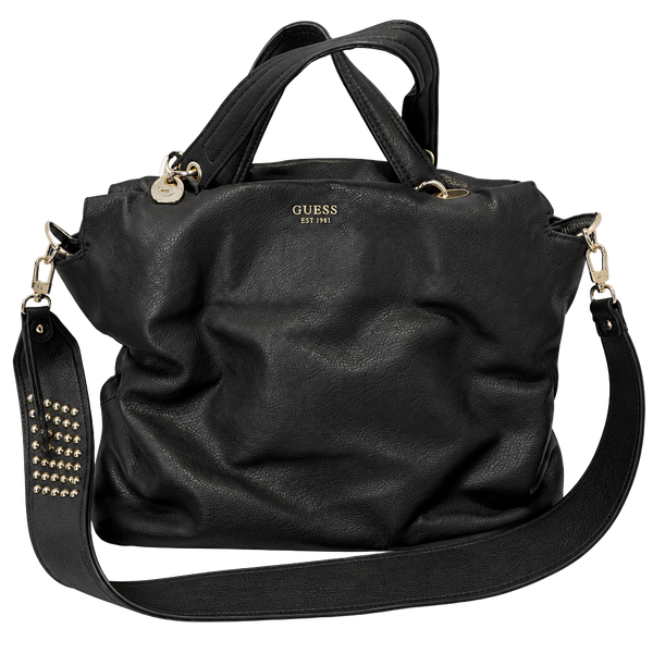 Guess 1981 Black Faux Leather Studded Handbag Purse