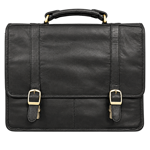 Kenneth Cole Reaction Black Leather Briefcase