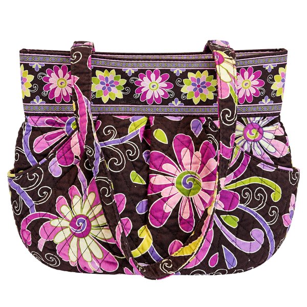 Vera Bradley Morgan Shoulder Bag Purple Punch Floral Quilted Tote