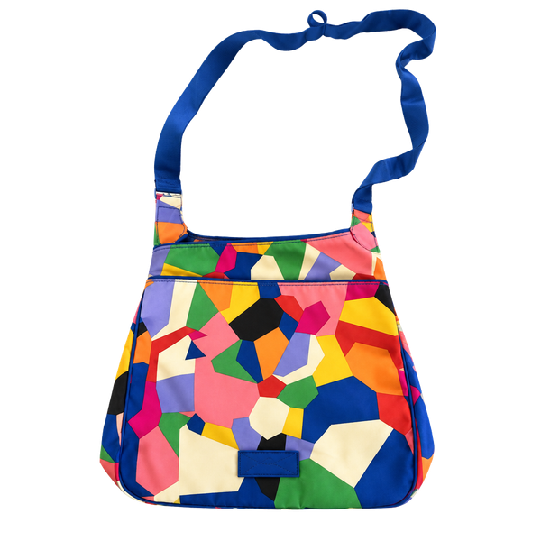 VERA BRADLEY Multicolor Geometric Crossbody Bag - Blue Strap RETIRED
