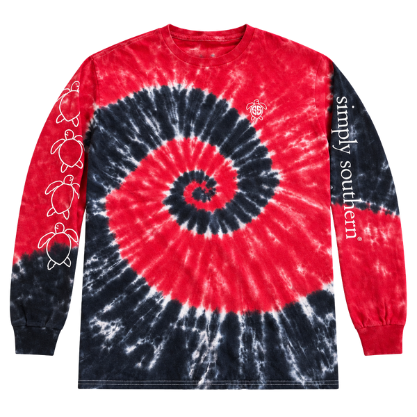 Simply Southern Sea Turtle Tie Dye Long Sleeve Tee T-Shirt Youth L Large