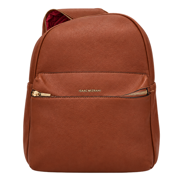 Isaac Mizrahi Pebbled Faux Leather Backpack Tan