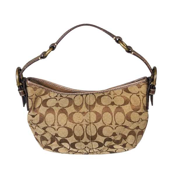 Coach Signature C Hobo Shoulder Bag Brown Canvas