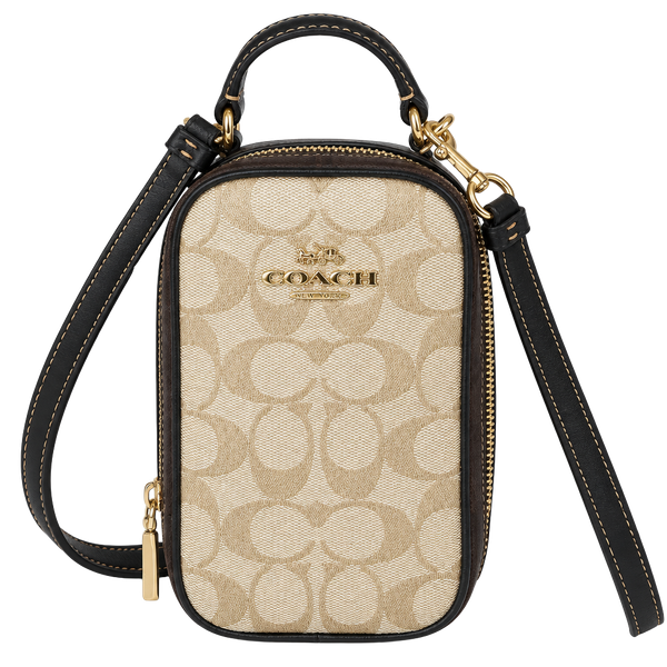 Coach Eva Phone Crossbody In Blocked Signature Canvas