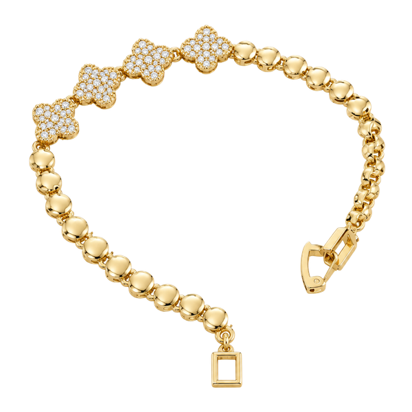 Clover Tennis Bracelet in Gold Tone