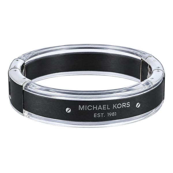 Michael Kors Silver And Clear Acetate Bangle