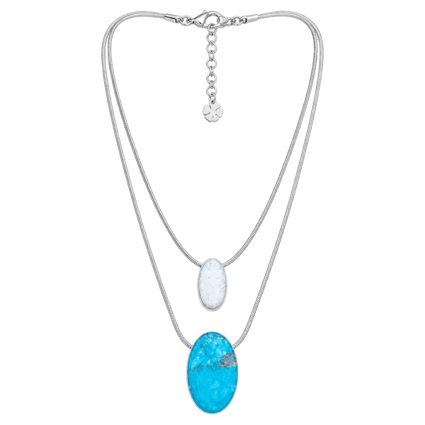 Lucky Brand Double Strand Necklace Turquoise Stone