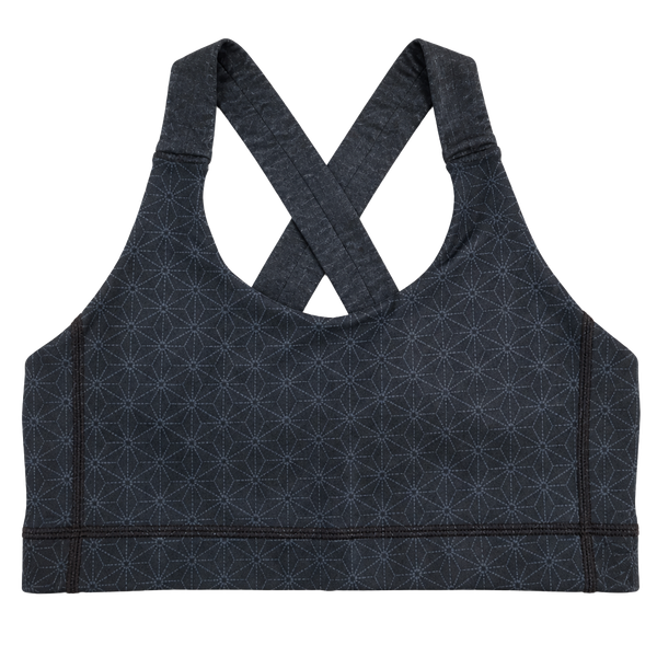 Lululemon Navy Geometric Print Cross-Back Sports Bra