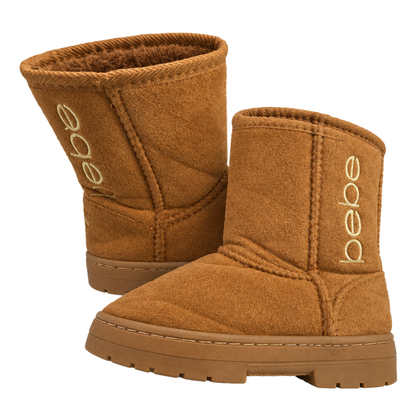 Bebe Microsuede Lined Shearling Boots Size 11 youth Camel Brown