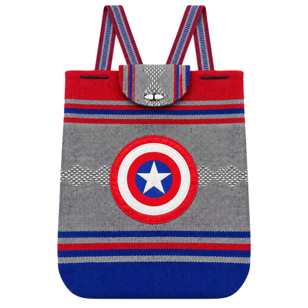 Marvel Captain America Woven Baja Backpack Red White Blue
