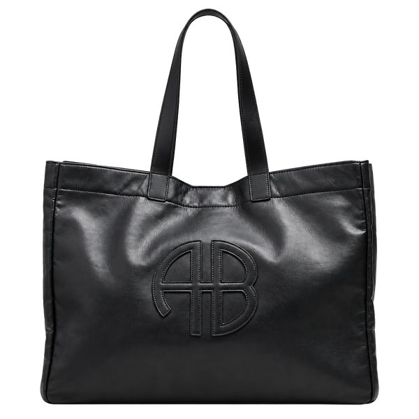 Anine Bing Large Rio Tote Bag Black Leather  NWT