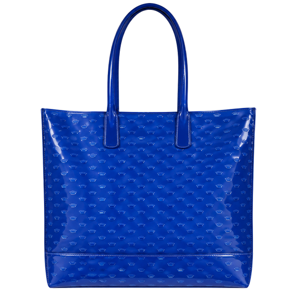 Juicy Couture Jelly Tote Bag Blue Crown Debossed