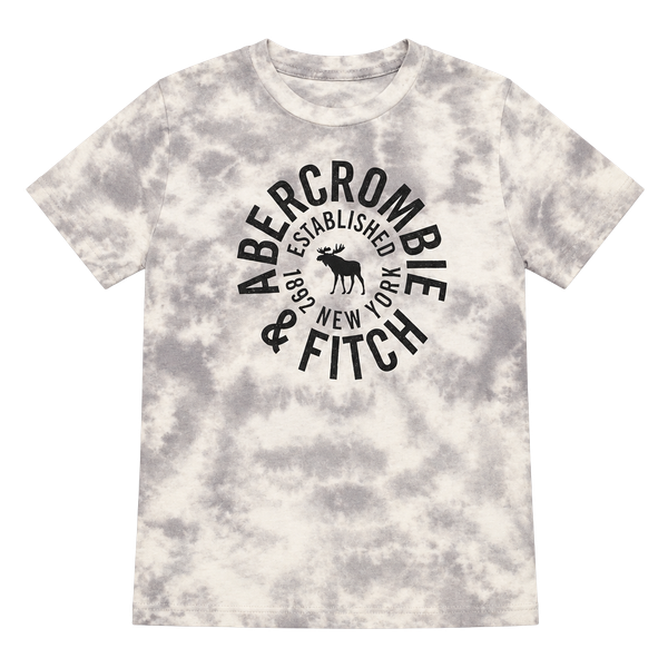 Abercrombie Kids Graphic T-Shirt Size 7/8 Gray White Tie-Dye