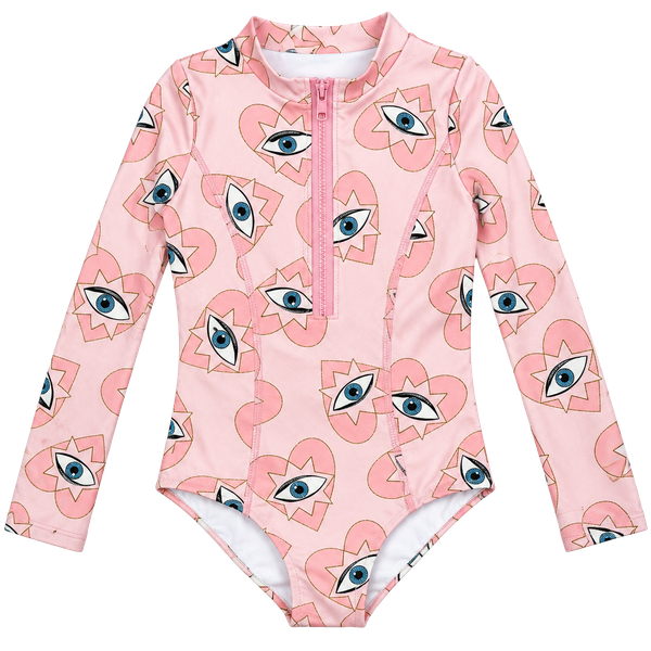 Submarine Scooba Doo Long Sleeve Swimsuit Pink Evil Eye