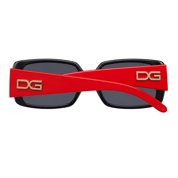Dolce & Gabbana DG 1632 Sunglasses Black Red Rhinestone Y2K