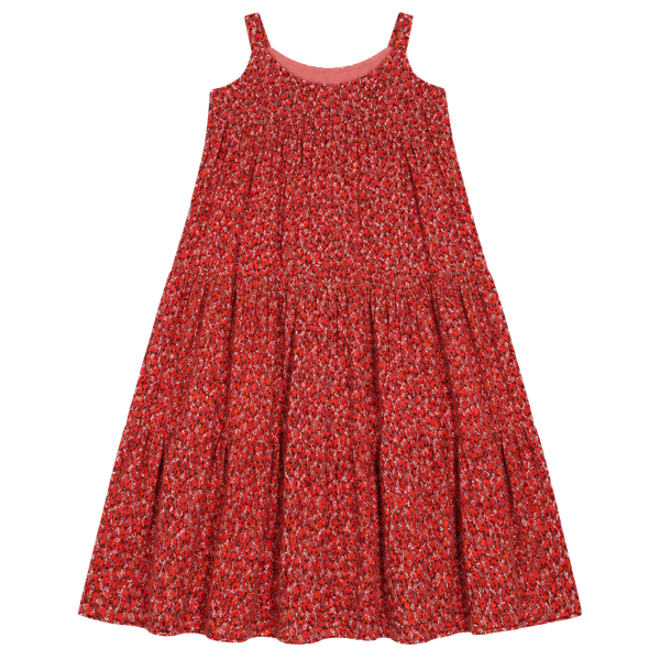 Joie Maxi Dress Size XS Red Pink Floral Cotton Sleeveless Boho Tiered