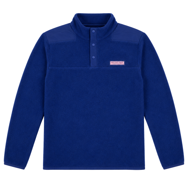 Vineyard Vines Kids Fleece Shep Shirt Size XL Blue 1/4 Snap Pullover