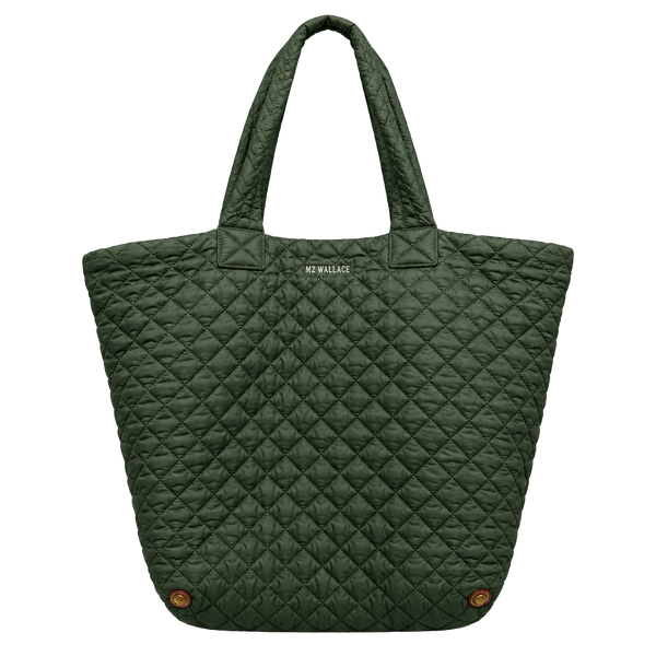 MZ Wallace Large Metro Tote Deluxe Green Quilted Nylon Tote Bag