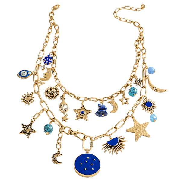 Free People Maxamillion Star Girl Charm Necklace Celestial Layered NWT