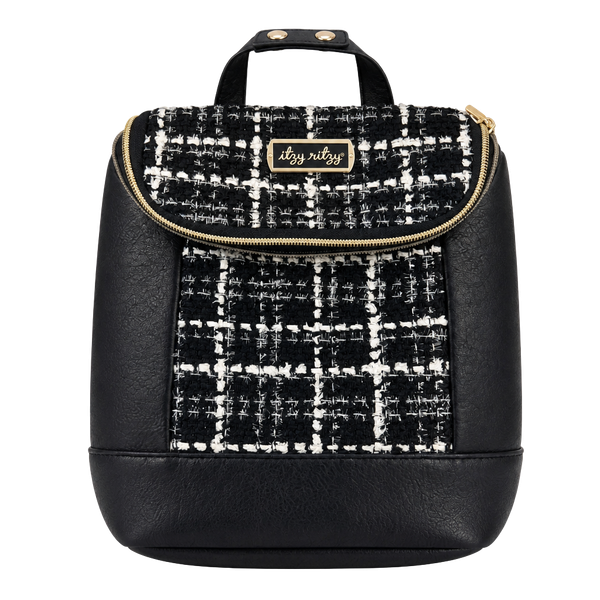 Itzy Ritzy Kelly Chill Like A Boss Bottle Bag Black White Tweed