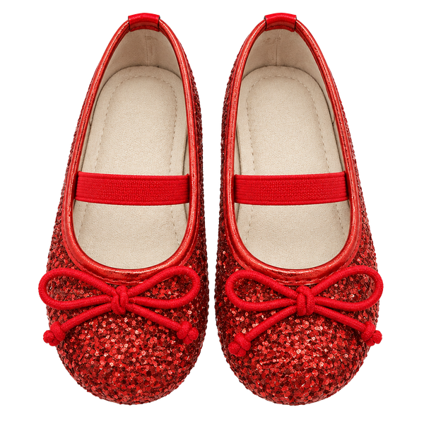 Dream Pairs Mary Jane Flats Size 6 Red Glitter Bow Toddler Shoes