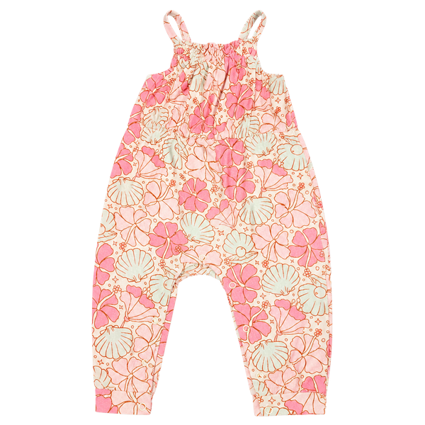 Little Snuggles Jumpsuit Size 12-18M Pink Floral Bamboo