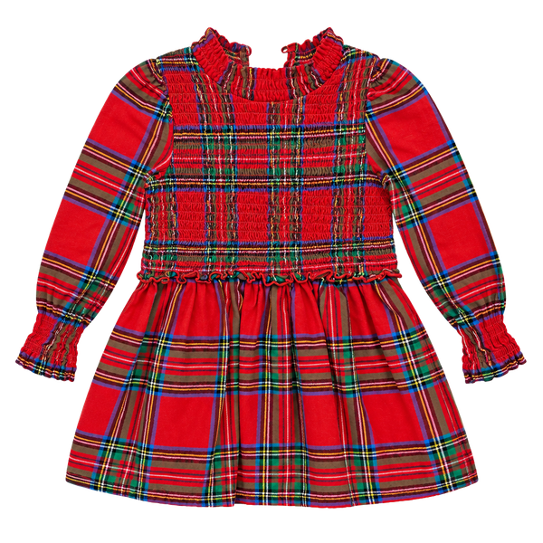 Wonder Nation Holiday Plaid Dress Size 2T Red Smocked Christmas