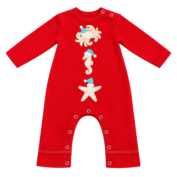 Lemon Loves Layette Lil Seaside Christmas Romper 0-3 Months