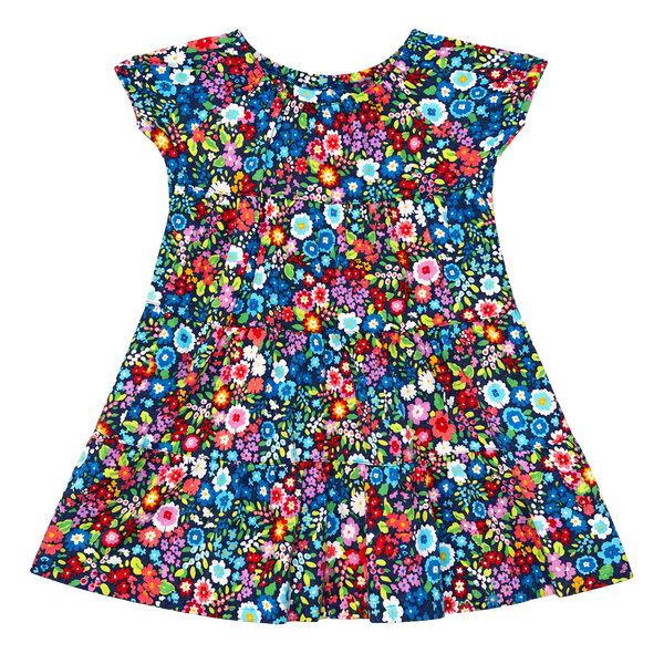 Green Cotton Garnet Hill Kids Floral Dress Size 04  100% Cotton
