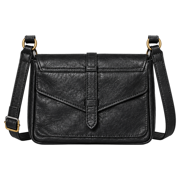 Genuine Leather Made In Italy Crossbody Bag Black