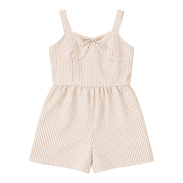 Speechless Kids Khaki Cream Striped Romper Size Large
