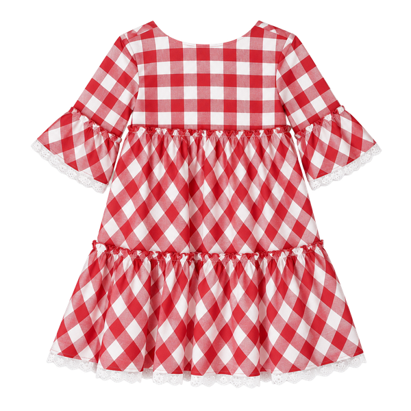 Matilda Jane Plaid Dress Girls size 8White Gingham Ruffle