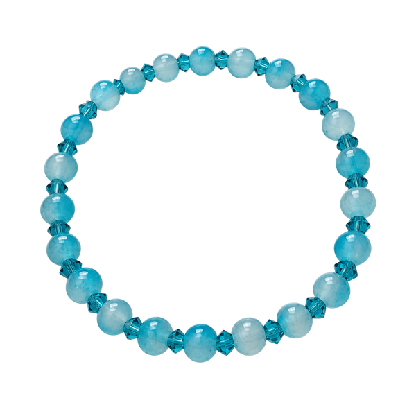  Glass & Swarovski Crystal Blue Beaded Bracelet
