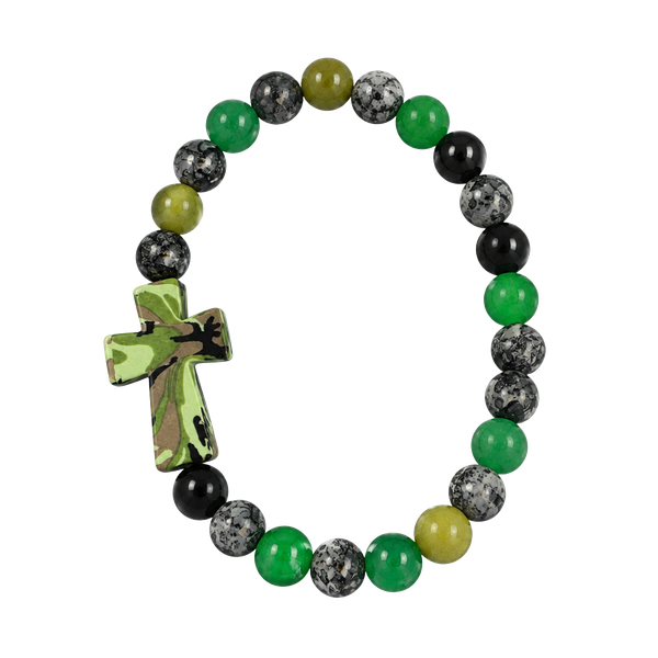 Coss and acai beaded colorful stretch bracelets Christian faith gifts