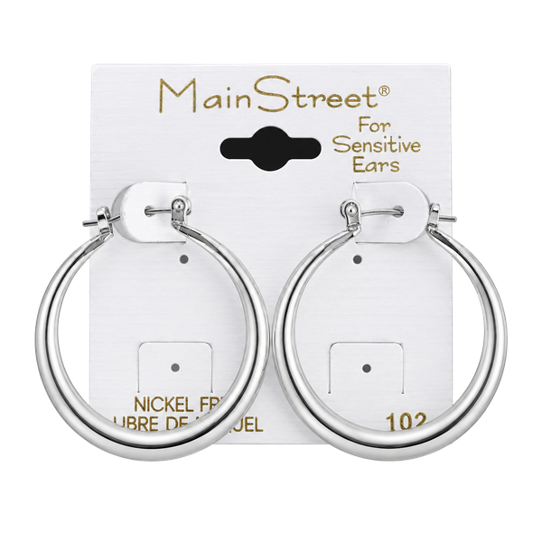 Main Street Silver Hoop Earrings Size 102