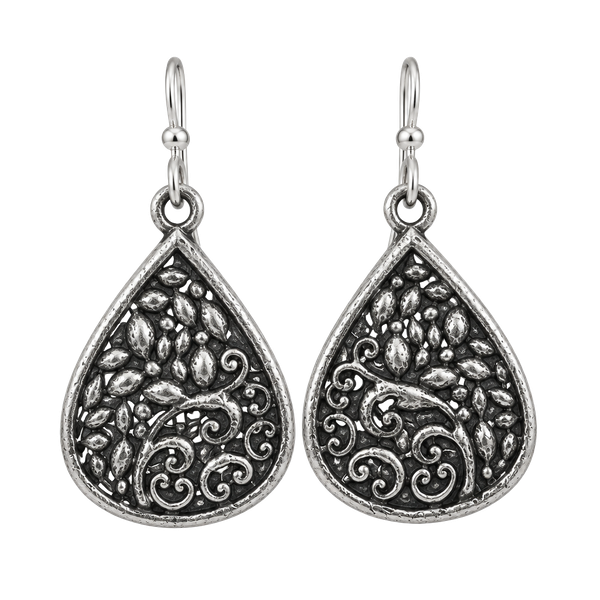 Main Street For Sensitive Ears Teardrop Dangle Earrings Silver