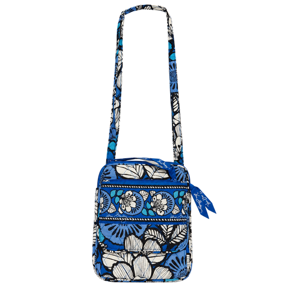 Vera Bradley Mini Hipster Crossbody Bag Blue White Floral Quilted