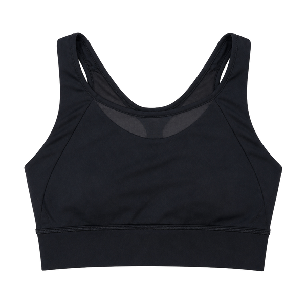Lululemon Sports Bra Size 6 Black Mesh Panel Hook and Eye Closure