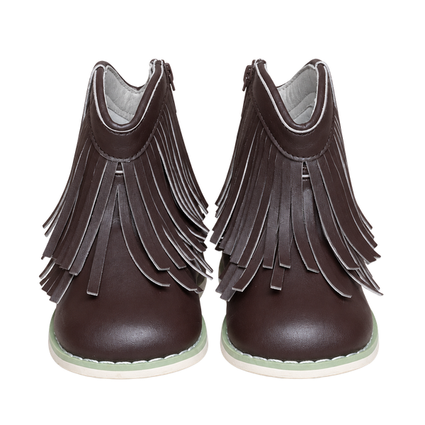 A Bear Co. Fringe Boots Size 10 Brown Western Zip Toddler Shoes