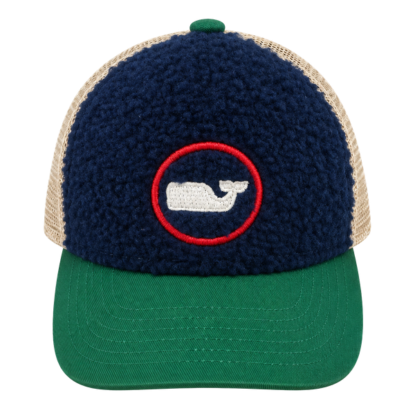 Vineyard Vines Toddler Trucker Hat Sherpa Whale Logo Snapback Blue Green