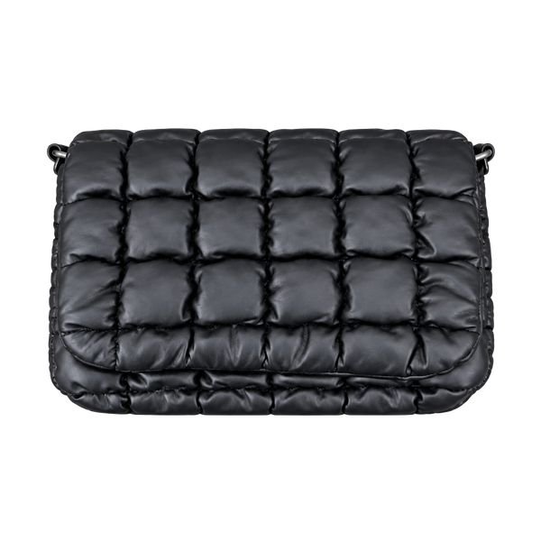 Expressions NYC Quilted Crossbody Bag Black Faux Leather