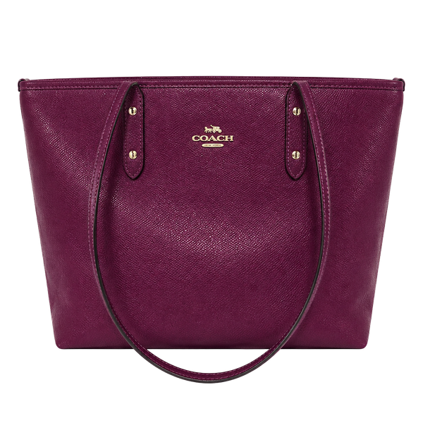 Coach City Zip Tote Fuchsia Crossgrain Leather