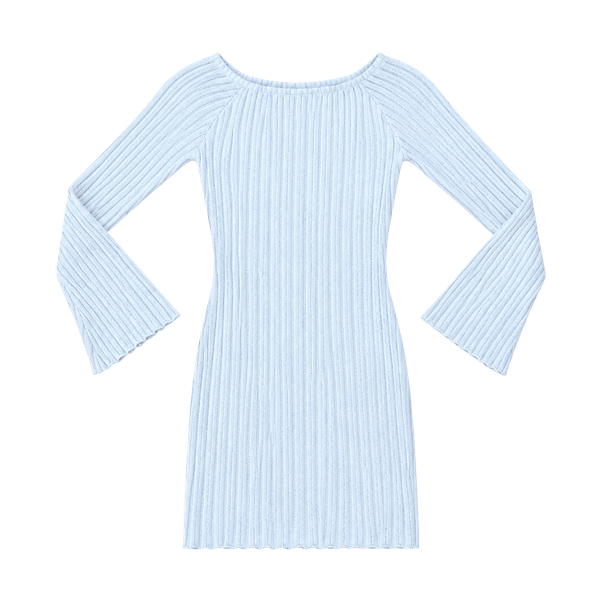 Princess Polly Brownhall Long Sleeve Mini Dress Size M/L White Ribbed Knit