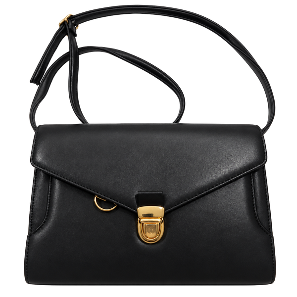 Diamicci Black Leather Crossbody Bag Gold Hardware